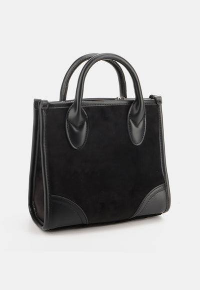 Borsa Shopper Piccola Iris con Logo Juicy in Strass – Nero