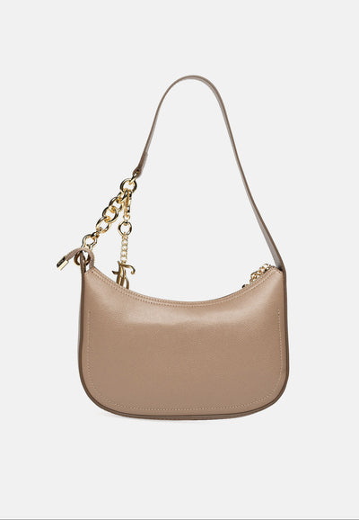 Borsa a Spalla Piccola Jasmine in Ecopelle Tortora.