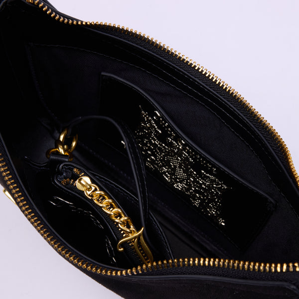 Borsa a spalla Jasmine Nero in camoscio
