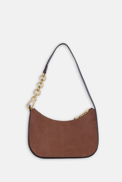 Borsa a spalla Jasmine Marrone in camoscio