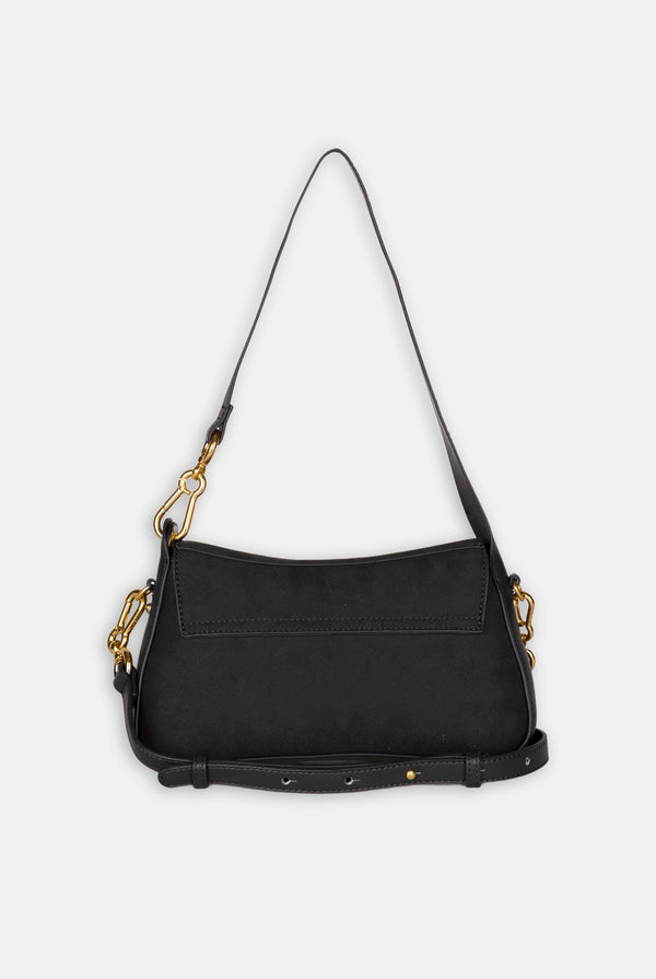 Borsa piccola a spalla Jasmine Nero in camoscio