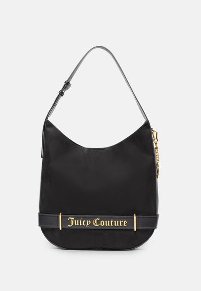 Borsa a spalla grande Jasmine Nero in camoscio