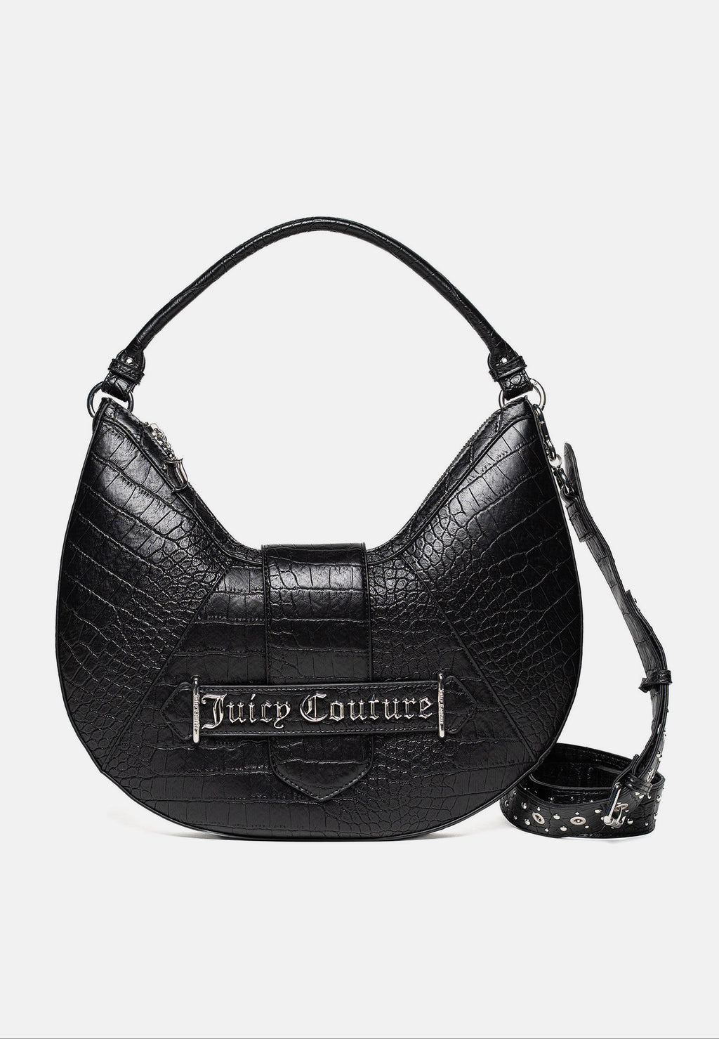 Borsa a Spalla Jasmine in Ecopelle Effetto Cocco – Nero