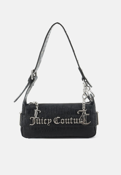 Borsa a Spalla Piccola Jasmine in Ecopelle Effetto Cocco – Nero