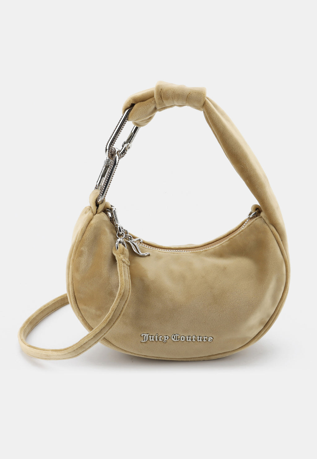 Borsa a Spalla Piccola Blossom in Velluto con Tracolla – Marrone