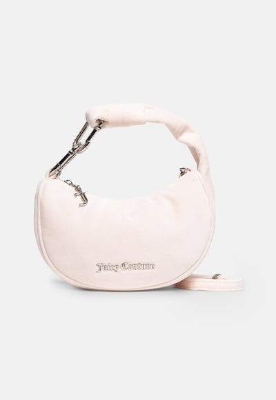 Borsa a mano con tracolla Blossom Rosa Cipria in velour