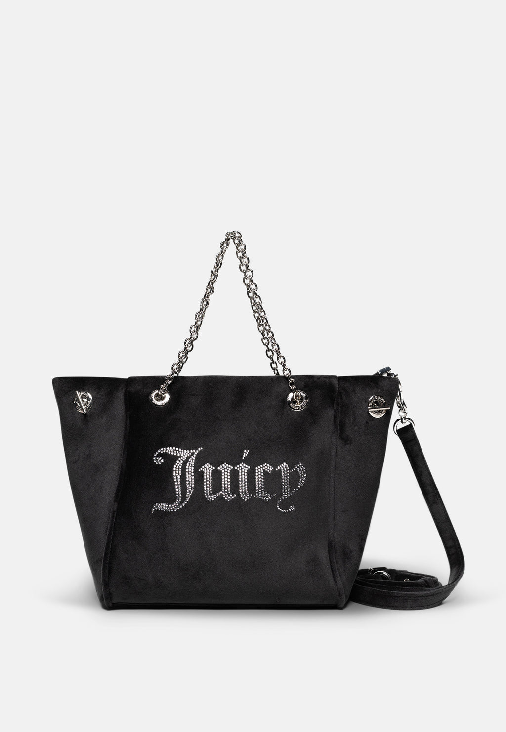 Borsa a mano piccola con catena Kimberly Nero in velour