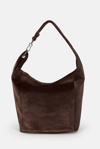 Borsa a spalla grande Kimberly Marrone in velour