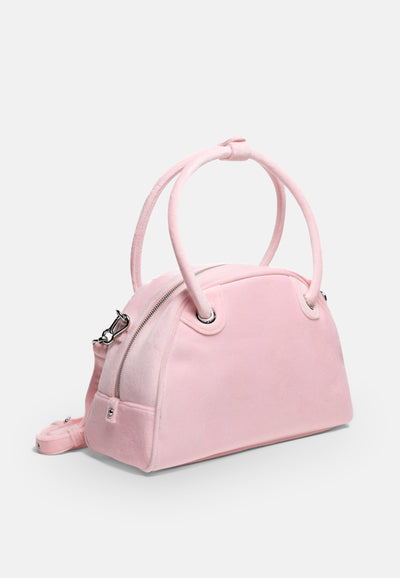 Borsa a mano con tracolla Kimberly Rosa Juicy in velour