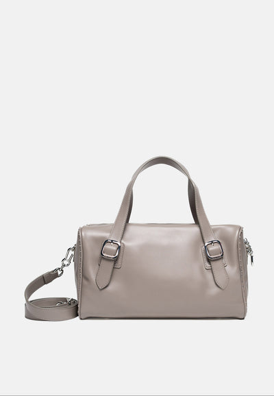 Borsa Bowling Kimberly in Ecopelle con Logo Juicy in Borchie – Tortora Scuro