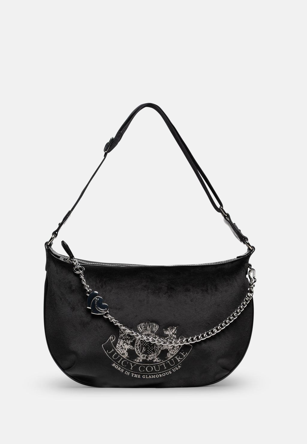 Borsa a spalla con catena Twig Narrative Nero in velour