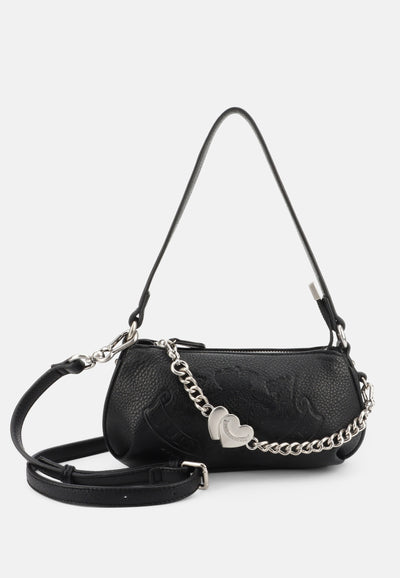 Borsa a spalla Twig Narrative in ecopelle con tracolla e catena colore Nero