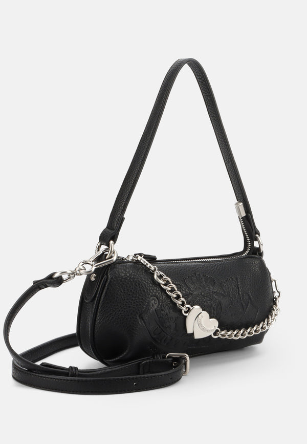 Borsa a spalla Twig Narrative in ecopelle con tracolla e catena colore Nero