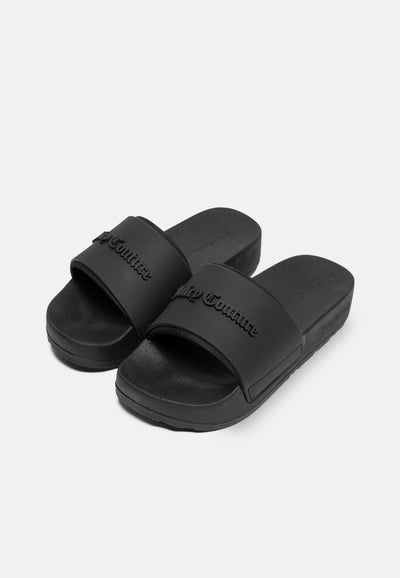 Ciabatta platform Breanna Nera con logo in rilievo