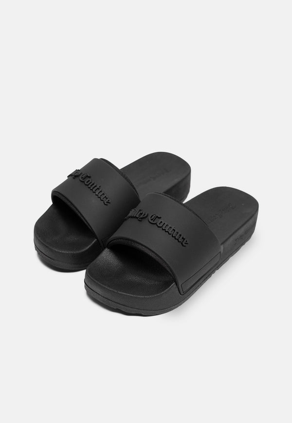 Ciabatta platform Breanna Nera con logo in rilievo