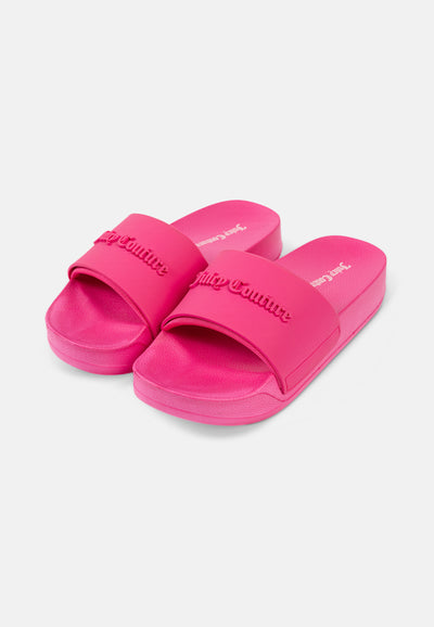 Ciabatta platform Breanna Fuxia con logo in rilievo