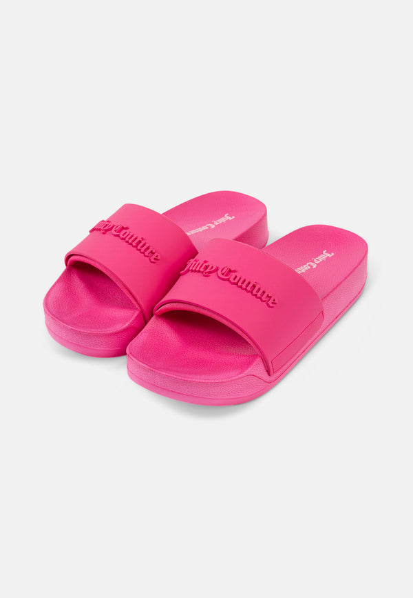 Ciabatta platform Breanna Fuxia con logo in rilievo