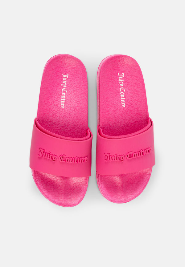 Ciabatta platform Breanna Fuxia con logo in rilievo