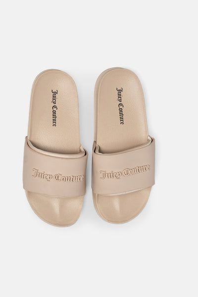 Ciabatta platform Breanna Beige sabbia con logo in rilievo
