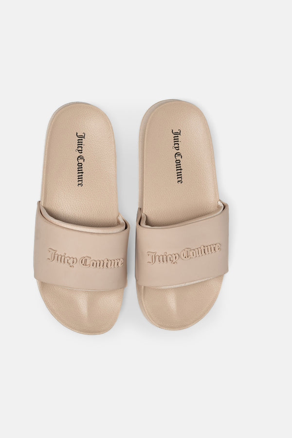 Ciabatta platform Breanna Beige sabbia con logo in rilievo