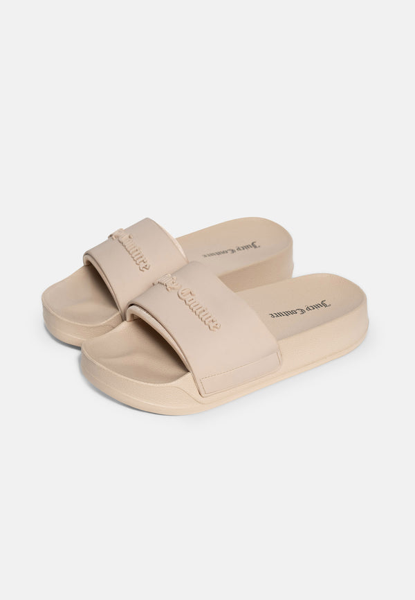 Ciabatta platform Breanna Beige sabbia con logo in rilievo