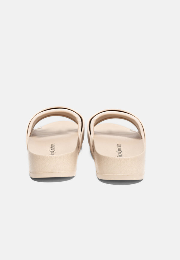 Ciabatta platform Breanna Beige sabbia con logo in rilievo