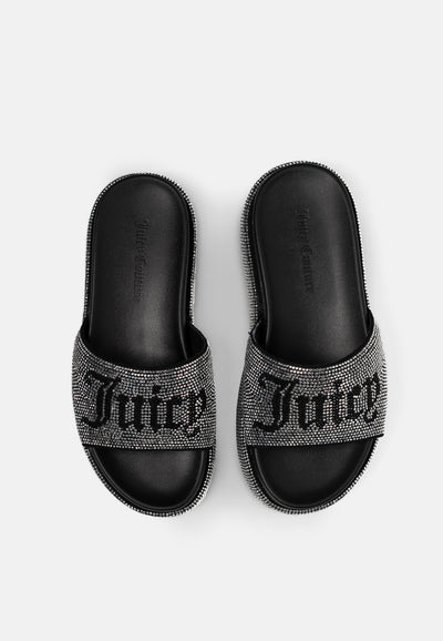 Ciabatta platform Dora Nera con strass