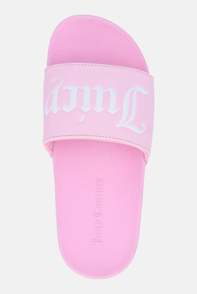 Ciabatta Patti Rosa brillante con logo