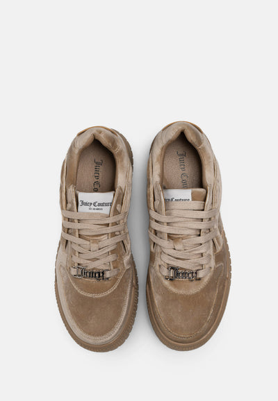 Sneaker Brooke in velour Beige