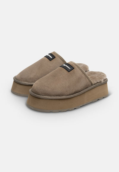 Pantofole Gaggie Clog in camoscio Beige