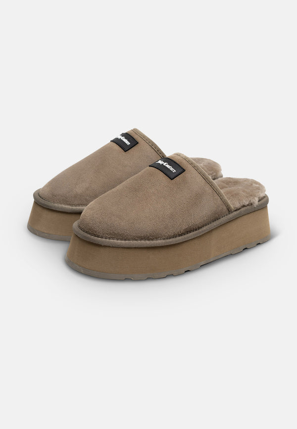 Pantofole Gaggie Clog in camoscio Beige