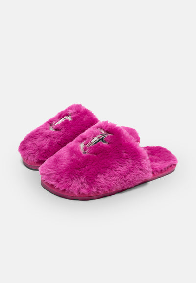 Pantofole Faye Slide in pelliccia sintetica Rose