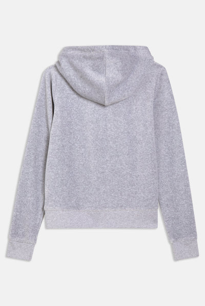 Felpa Robertson in Velluto con Cappuccio e Ricamo JC – Grigio Melange