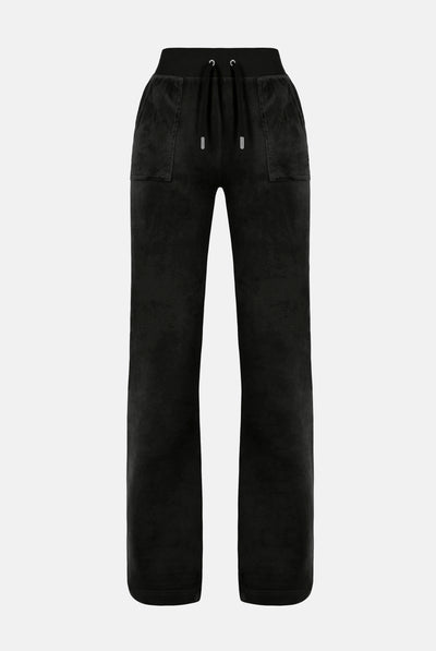 Pantaloni Del Ray Nero a gamba dritta