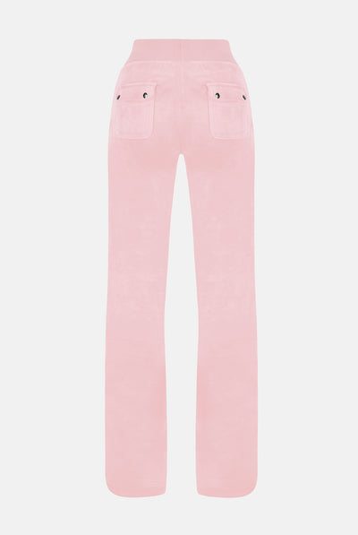 Pantaloni Del Ray Rosa pastello a gamba dritta