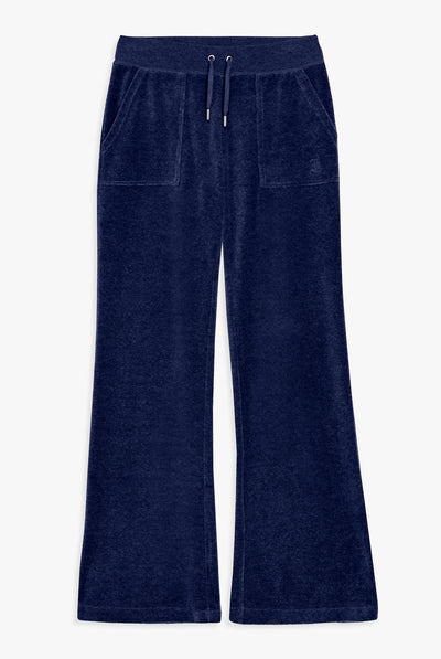 Pantalone Layla a zampa a vita bassa Blu Scuro Mélange
