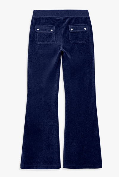 Pantalone Layla a zampa a vita bassa Blu Scuro Mélange