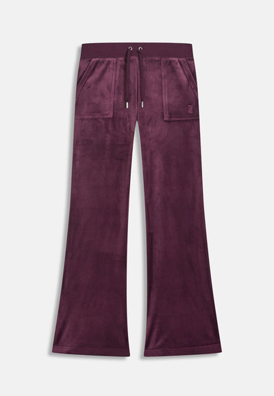 Pantalone Layla a zampa a vita bassa Bordeaux