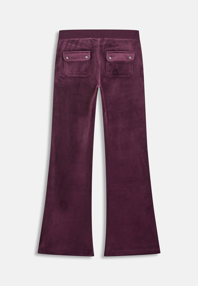 Pantalone Layla a zampa a vita bassa Bordeaux
