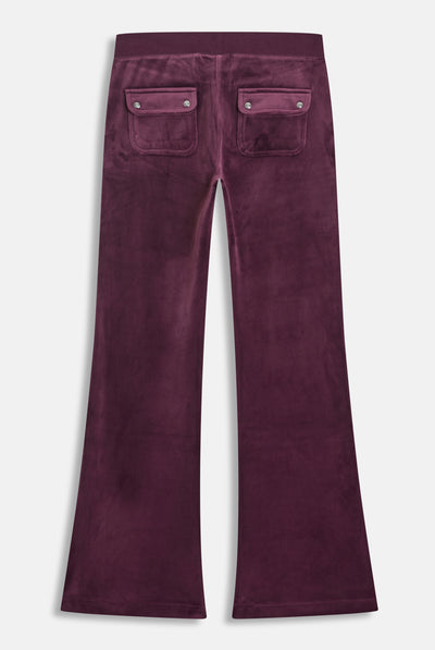 Pantalone Layla a zampa a vita bassa Bordeaux