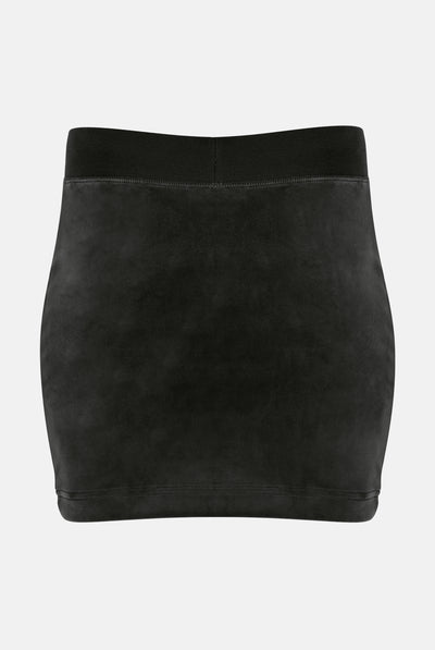 Gonna corta in velluto Robbie con coulisse in vita colore Nero