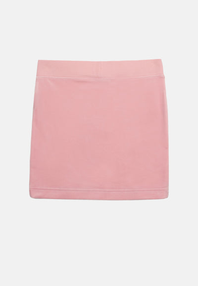 Gonna corta in velluto Robbie con coulisse in vita colore Rosa