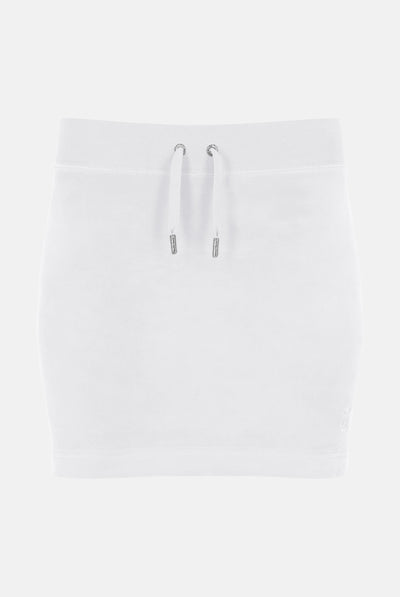 Gonna corta in velluto Robbie con coulisse in vita colore Bianco