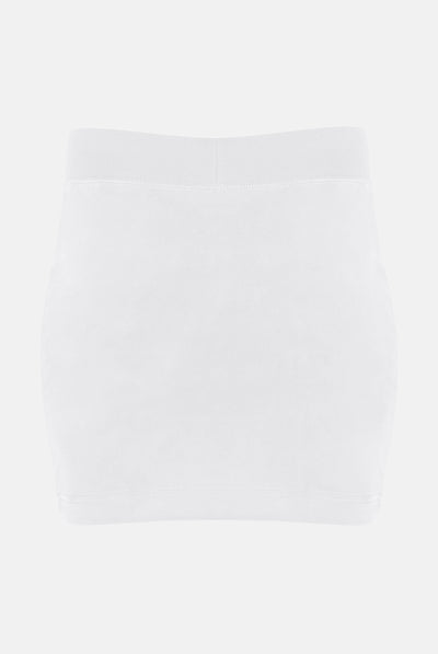 Gonna corta in velluto Robbie con coulisse in vita colore Bianco