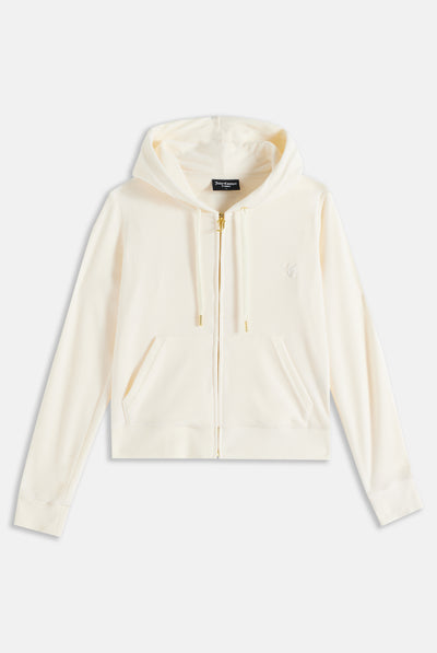 Felpa Robertson Bianca crema con cerniera