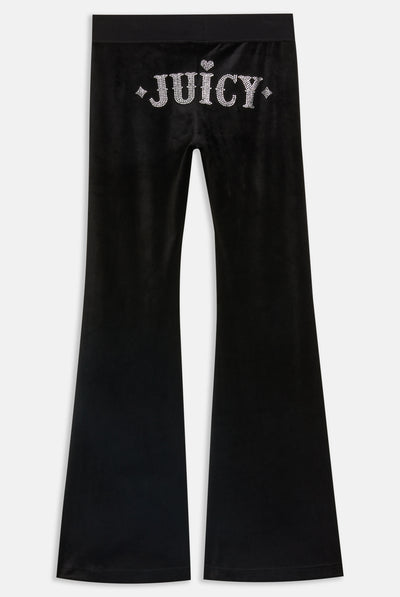 Pantaloni Rodeo Nera wide leg con logo strass