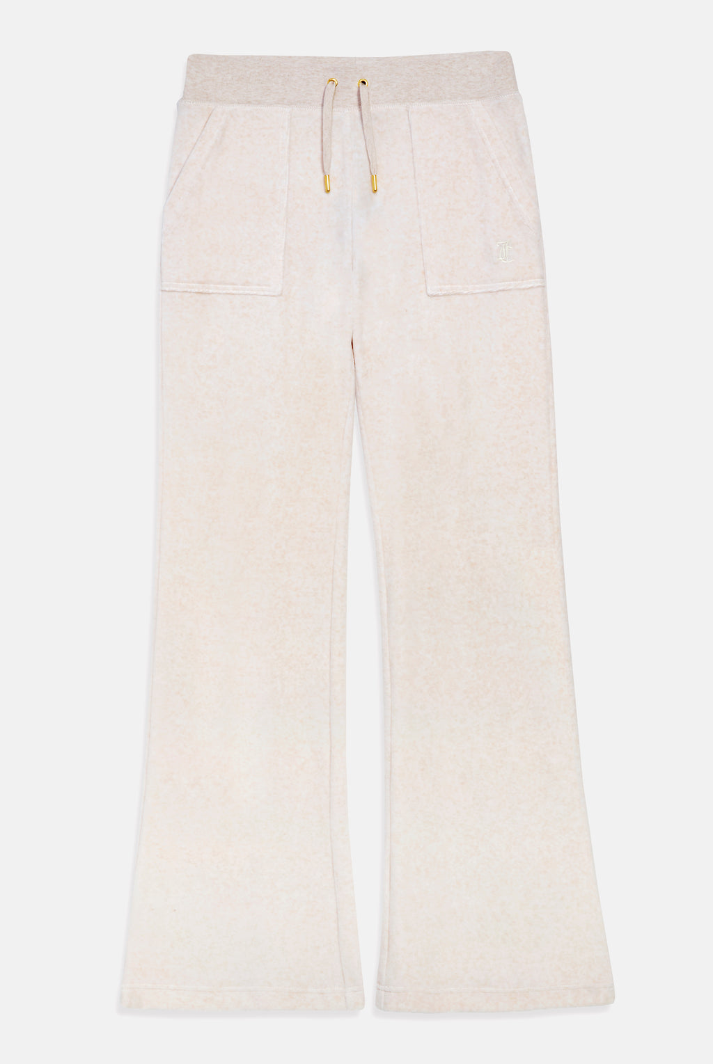 Pantalone Layla a vita bassa con tasche e dettagli in metallo dorato Beige Avena
