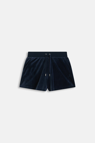 Pantoloncini in velluto Eve con tasche e ricamo JC colore blu