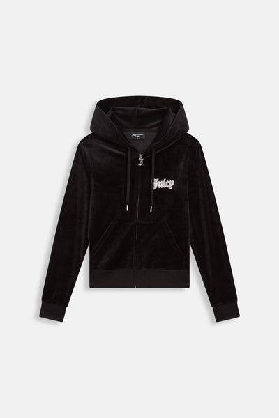 Felpa Robertson Nera con cappuccio e logo con strass