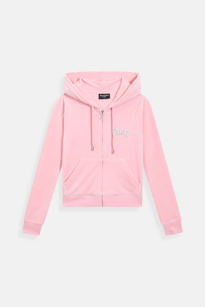 Felpa Robertson Rosa Juicy con cappuccio e logo con strass